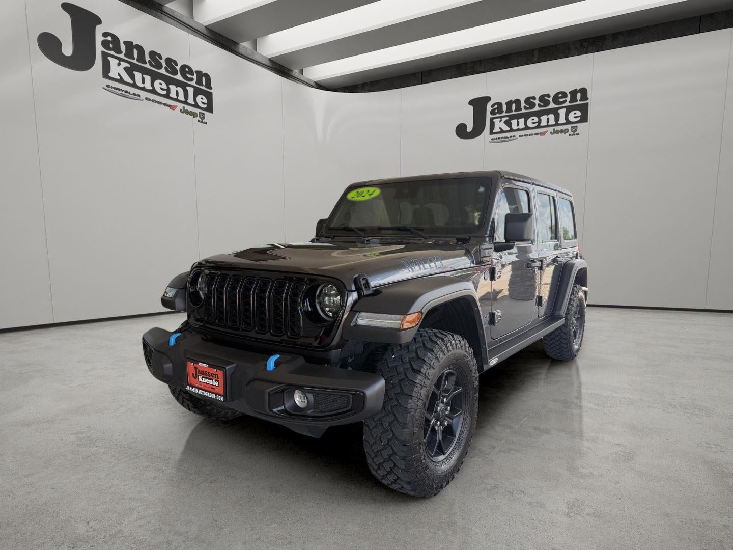 2024 Jeep Wrangler 4xe Willys 4xe in Granite Crystal Metallic Clearcoat — front three-quarter view
