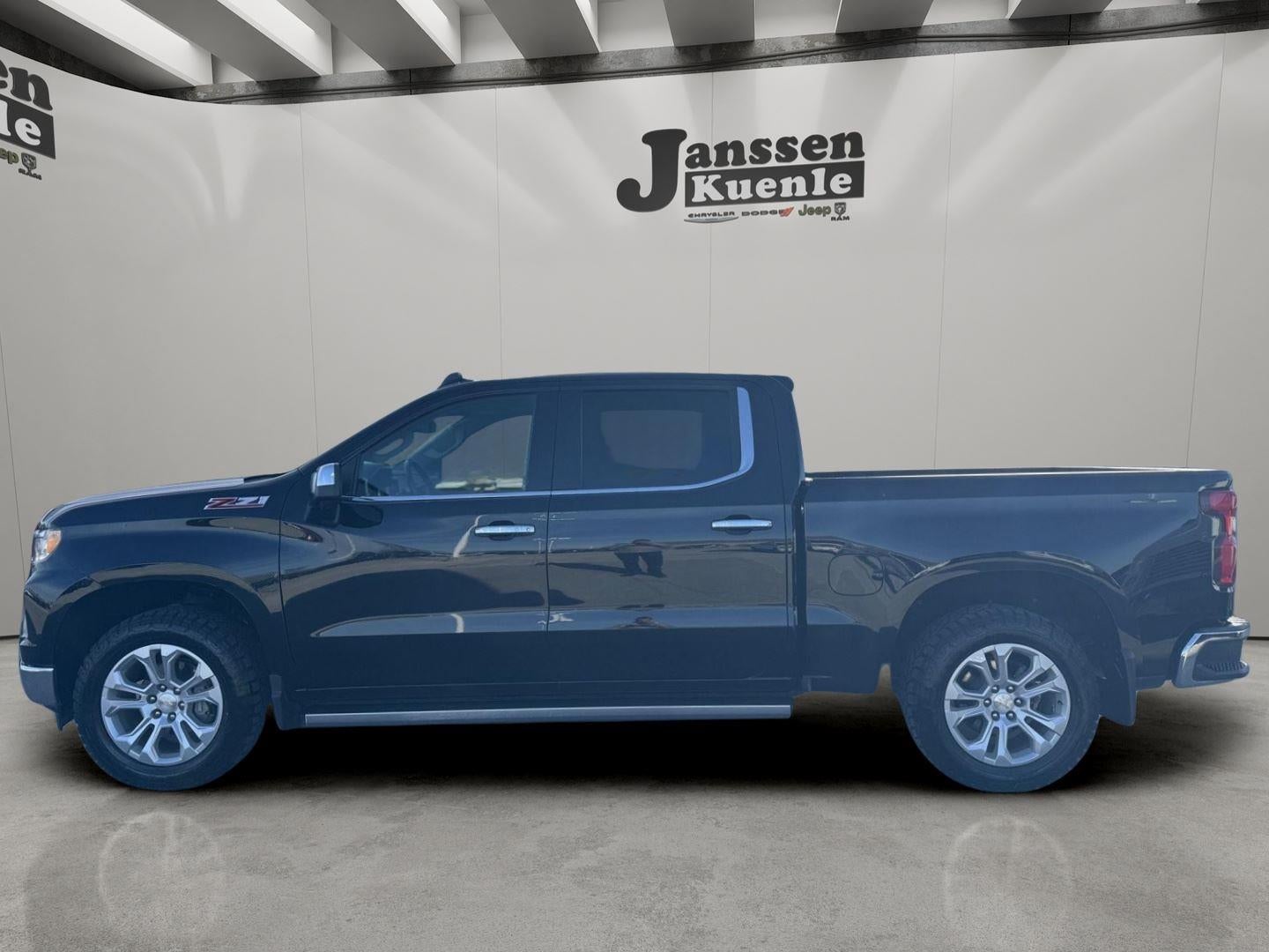 2022 Chevrolet Silverado 1500 LTZ in Crystal Black Pearl — front three-quarter view