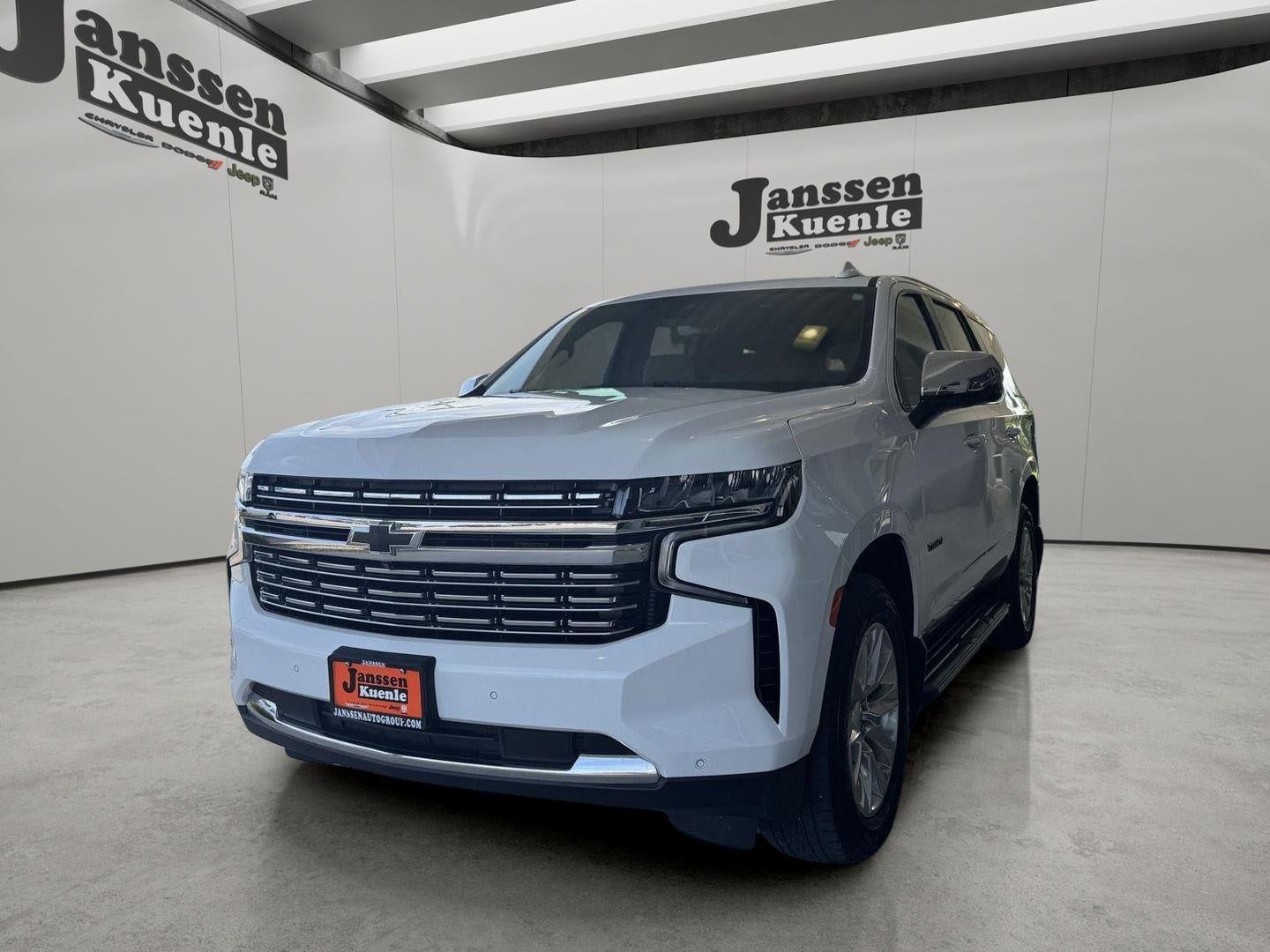 2023 Chevrolet Tahoe 4WD Premier in Summit White — front three-quarter view